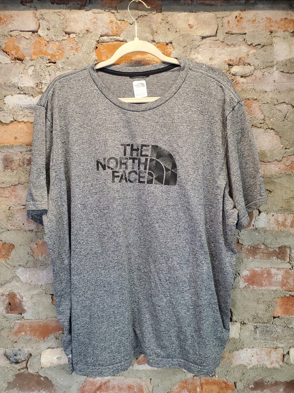 The North Face Mens T-Shirt XXL Heather Gray Short Sleeve Graphic Logo